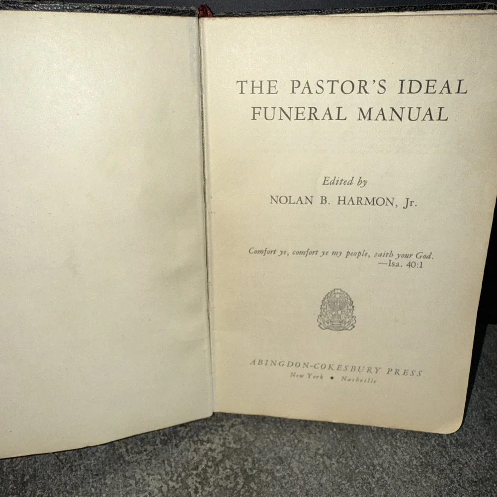 1942 2ND EDITION-PASTOR'S IDEAL FUNERAL MANUAL-Nolan B HARMON-REFERENCE